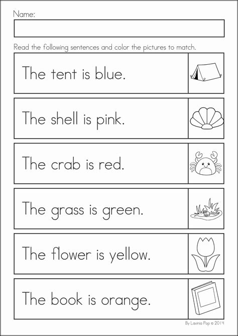 Pre Kindergarten Reading Worksheets