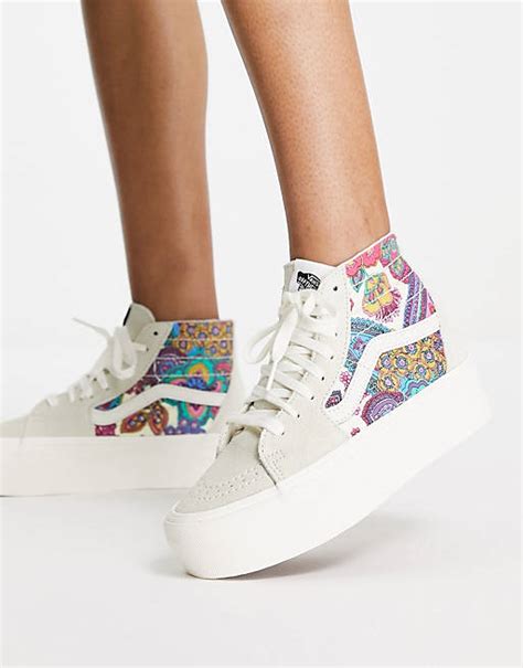 Vans Sk8 Hi Tapered Stackform Paisley Trainers In Multi Asos