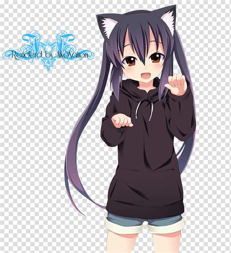 Anime Kavaii Catgirl Female Mayoi Neko Overrun Cat Ears Transparent