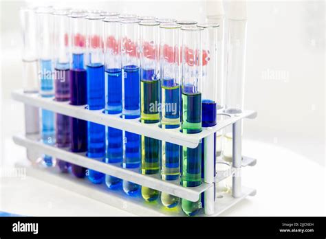 Colorful Test Tubes In A Chemical Laboratory Stock Photo Alamy