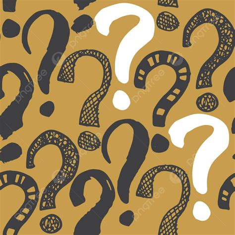 Handdrawn Question Mark Pattern With Grunge Texture And Vintage