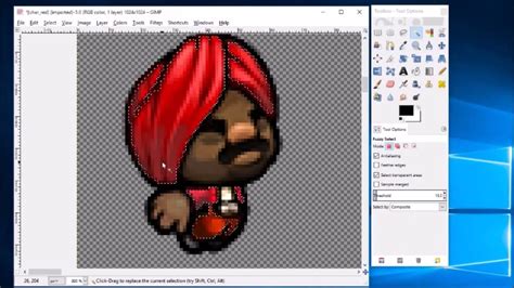 Gimp Tutorial Creating A Selection Mask For A Spelunky Character