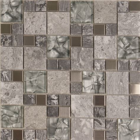 Stone And Glass Mosaic Natural Marble Tile Backsplash Stainless Steel Metal Mosaic Wall Tiles 9486