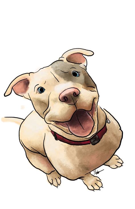 The Happy Pitbull Art Print By Bcuniverse Pitbull Art Dog Drawing