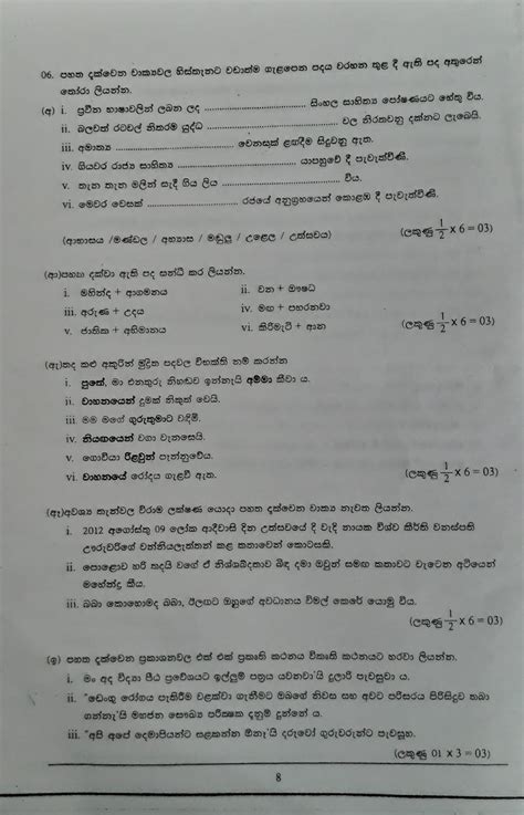 2019 Ol Maths Paper Sinhala Medium Mathematics Lk Grade 03 3rd Term