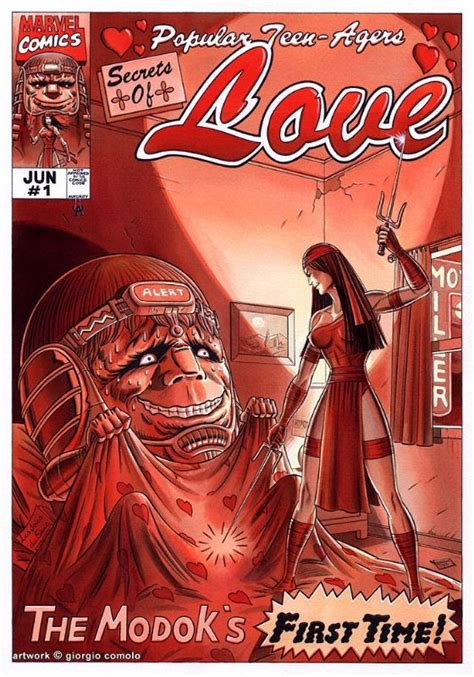 First Issue Of Love With Modok And Electra Comic Art Comic Art Secret Of Love Elektra