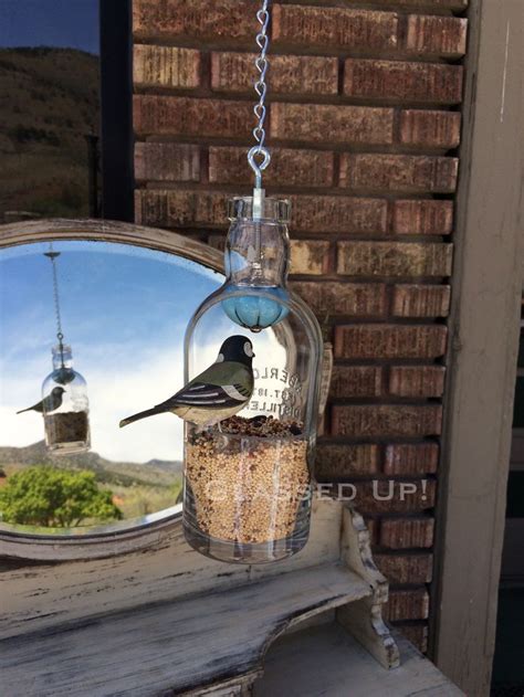 Upcycled Glass Bird Feeder Upcycle Glass Bottle