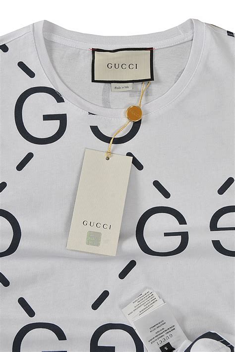 Mens Designer Clothes Gucci Cotton T Shirt With Gg Print