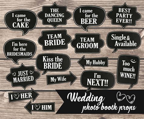 Wedding Printable Photo Booth Props Chalkboard Wedding Bubble Etsy Wedding Photo Booth Props
