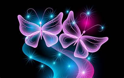 Neon Backgrounds Wallpapers Desktop Lights Abstract Butterfly