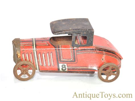 Rico Tin Penny Toy Tin Lithographed 8 Race Car Sold Antiquetoys