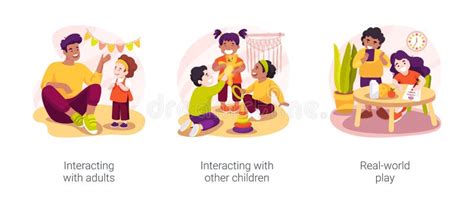 Toddlers Social And Emotional Skills Isolated Cartoon Vector