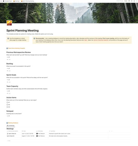 Notion Team Meeting Template Template Road