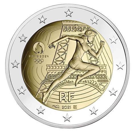 2€ Euro Jo 2024 France La Remise Du Drapeau Olympique Monnaie De