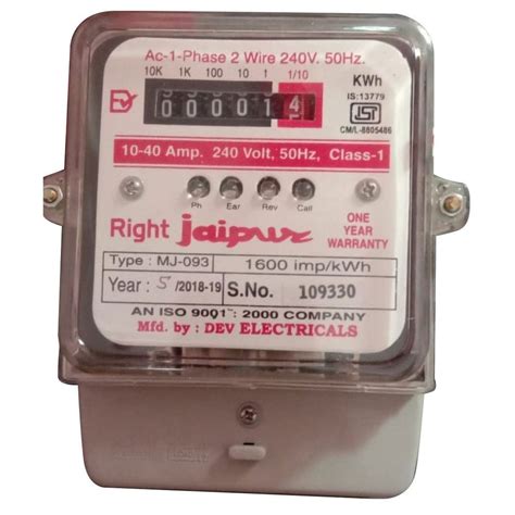 Single Phase Right Jaipur Electrical Sub Meter 240v Automation Grade