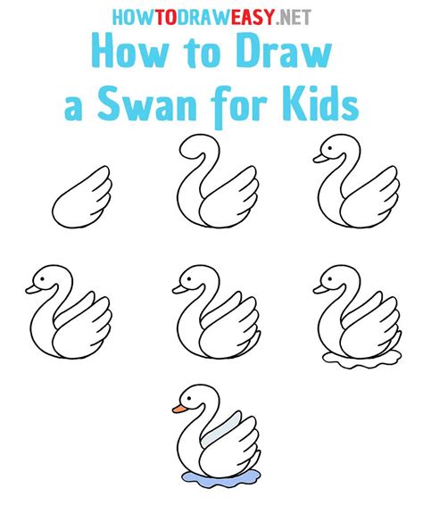 How To Draw A Swan Step By Step Easy Drawings Drawing Lessons For