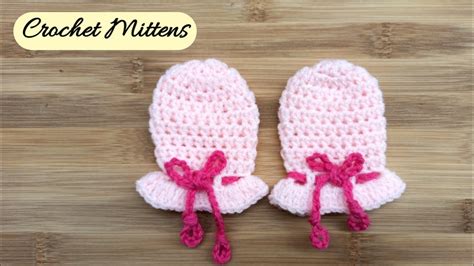 How To Crochet Newborn Baby Scratch Mittens For Beginners Youtube