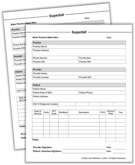 Superbill Template Pdf With Fillable Fields