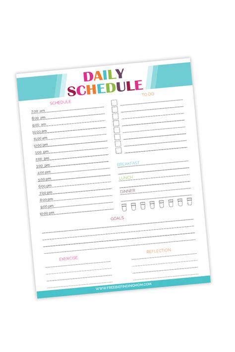 Hourly Schedule Template Freebie Finding Mom