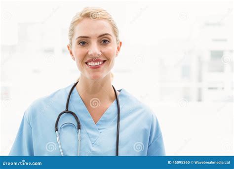 Portrait Of A Smiling Confident Female Doctor Stock Photo Image Of