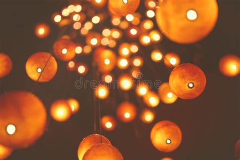 Abstract Background With Glowing Lanterns Stock Photo Image Of Copy