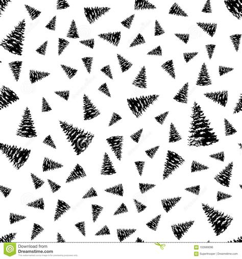 Snowy Christmas Tree Pattern Stock Vector Illustration Of Ornament