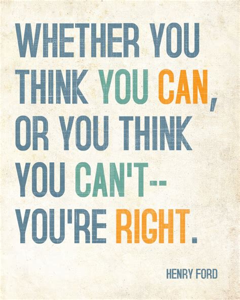 Whether You Think You Can Henry Ford Inspirational Quote Decoration