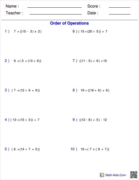 This page has everything you'll need for teaching students about owls, and for an owl pellet dissection activity. Order Of Operations Worksheet Pdf - Worksheet Reading