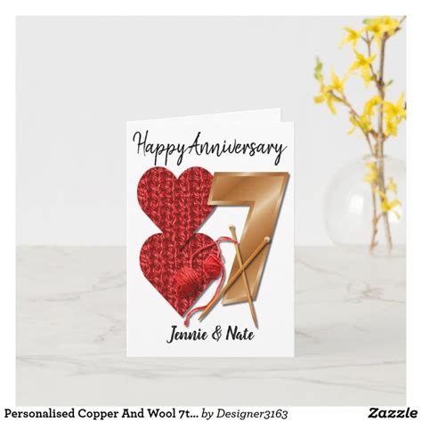 Personalised 7 Year Wedding Anniversary Card Zazzle Wedding