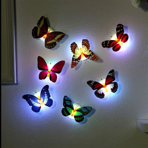 Glowing Butterfly Night Light Colorful Paste Led Night Light Creative