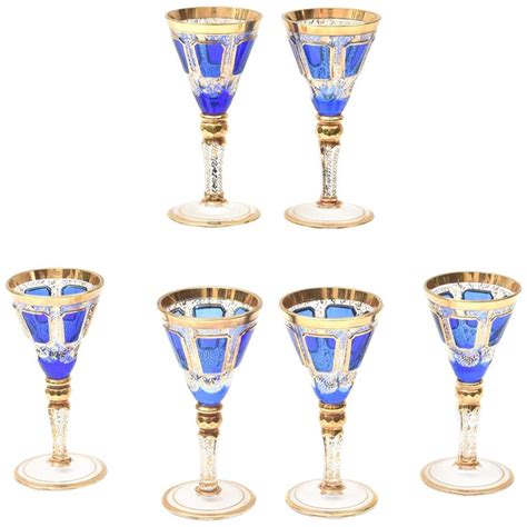 Get the best deals on cordial glass collectable drinkware. 6 Antique Moser Cordial Glasses, Cobalt Blue Hand Trimmed ...