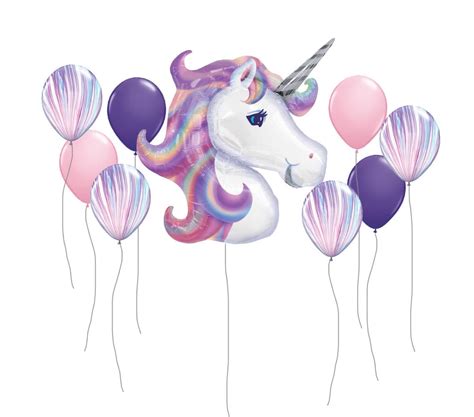 Helium Balloons Bouquet Purple Magical Unicorn Foil