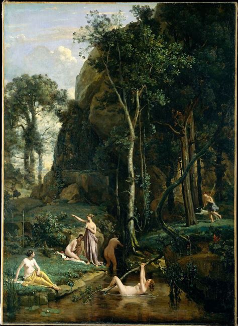 Camille Corot Diana And Actaeon Diana Surprised In Her Bath The