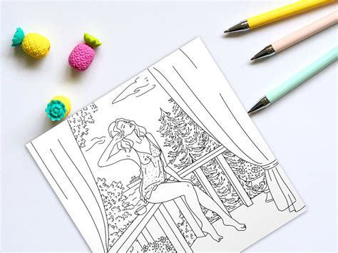 Erotic Coloring Pages For Adults Printable Nude Girls Etsy