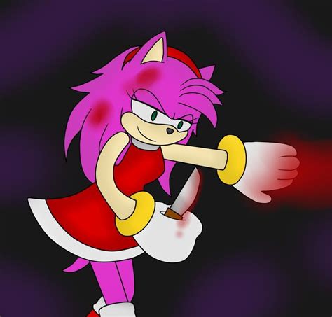 Amy Rose Evil Amy Rose Romances Hyper Sonic The Hedgehog Creepy Demon Evil Dark