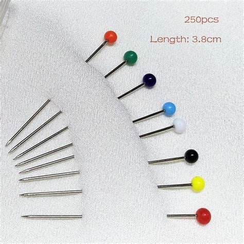 New 250pcs Glass Pearlized Head Pins Multicolor White Dressmaking