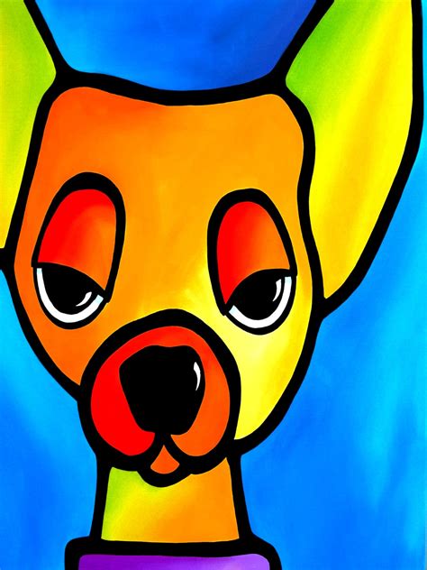 Abstract Dog Painting Original Modern Home Decor Large Canvas Etsy