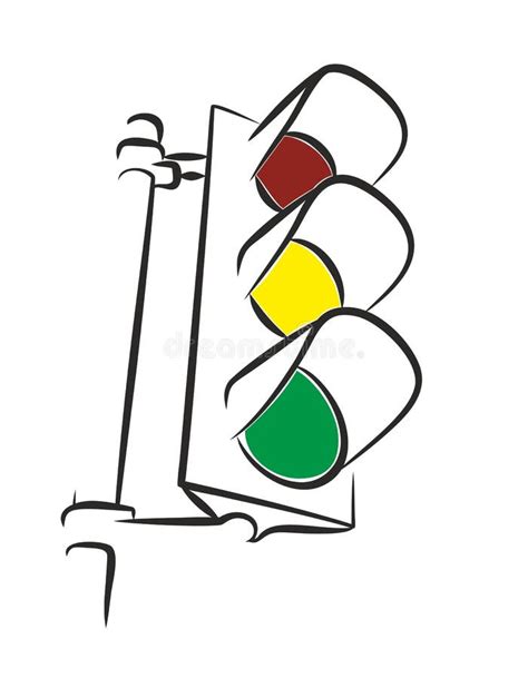 Traffic Light Line Drawing