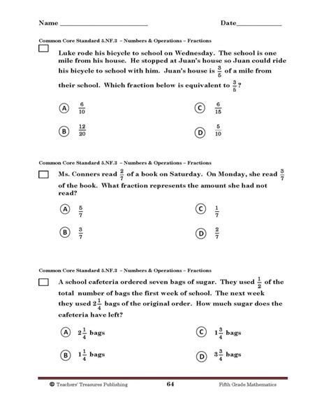Grade 5 common core standards. Free Printable 5th Grade Common Core Math Worksheets ...