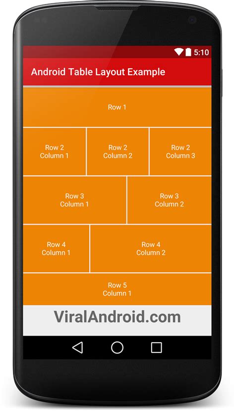 Android Table Layout Example Viral Android Tutorials Examples Ux
