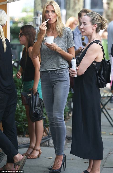 Heidi Klum Stuffs Her Face With Ice Cream As She Shows Off Her Slender