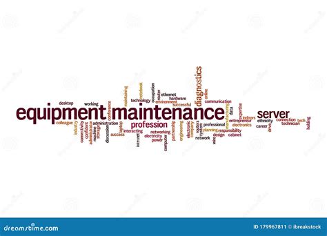 Equipment Maintenance Word Cloud Concept Stock Illustration
