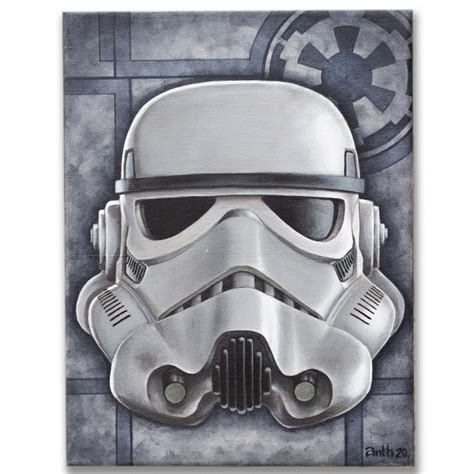 Star Wars Stormtrooper Hand Painted Canvas Acrylic Etsy