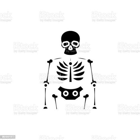 Skeleton Black Icon Concept Skeleton Flat Vector Symbol Sign