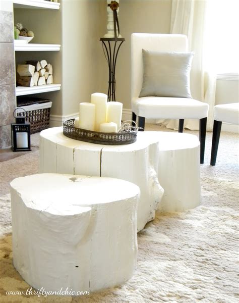 Yes, i almost blew it with the sanding. DIY Painted Tree Stump Coffee Table {Thrifty and Chic ...