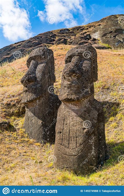 Rapa nui (or easter island, as it is commonly known) is home to the enigmatic moai, stone monoliths that have stood watch over the island landscape for hundreds of years. The Large Stone Statue Moai At Rano Raraku On Easter ...