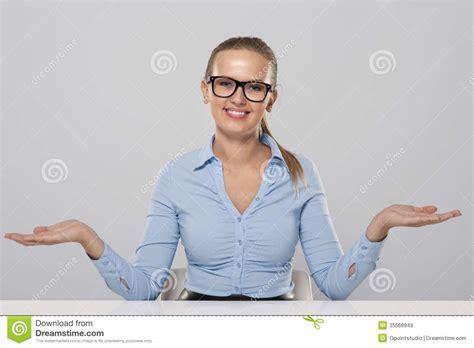 Welcome In My Office Stock Image Image Of Businesswoman 35568949