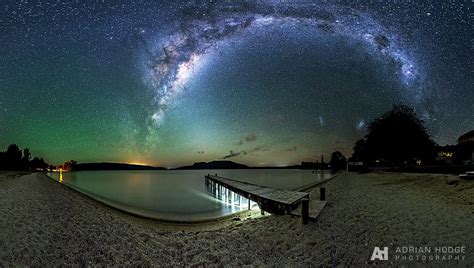 Milky Way And Aurora Over Mt Tarawera In New Zealand By Adrian Hodge