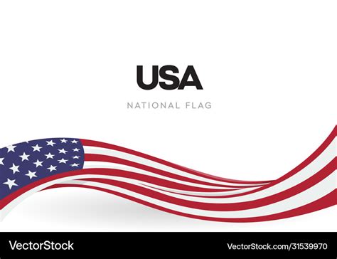 Usa Waving Flag Banner The United States Vector Image