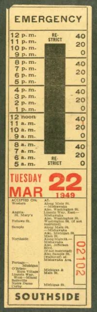 Northern Indiana Transit South Bend Bus Transfer 1949 999 Picclick